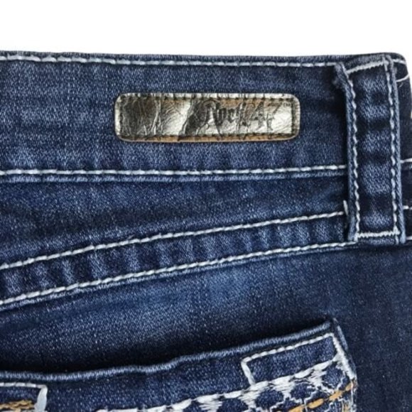 ROCK 47 Wrangler Jeans Bootcut Ultra Low Rise Rodeo Embellish 30x30 - Picture 11 of 12